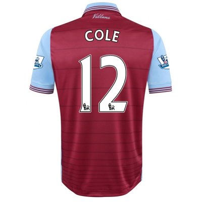 2015-16 Aston Villa COLE #12 Home Soccer Jersey