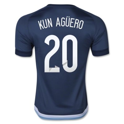 Argentina 2015/16 KUN AGUERO #20 Away Soccer Jersey
