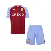 Kids Aston Villa FC 2020-21 Home Soccer Kits Shirt With Shorts