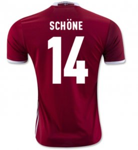 2016 Euro Denmark Home SCHÖNE #14 Soccer Jersey