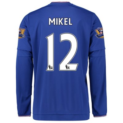 2015-16 Chelsea MIKEL #12 LS Home Soccer Jersey
