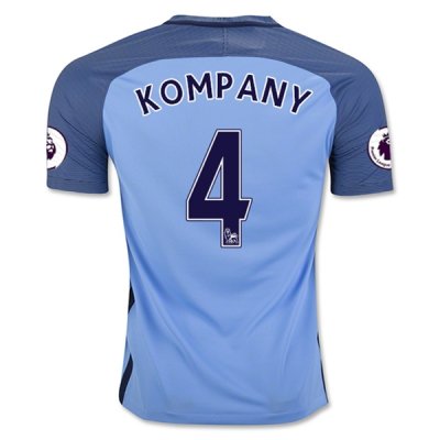 2016-17 Manchester City 4 KOMPANY Home Soccer Jersey