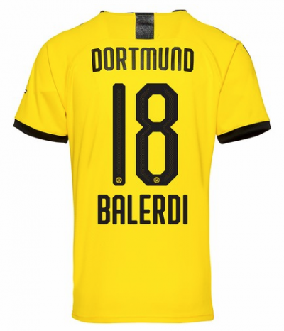 2019-20 Borussia Dortmund Home Soccer Jersey Shirt Balerdi 18
