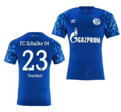 2019-20 Schalke 04 Home Soccer Jersey Shirt Cedric Teuchert #23