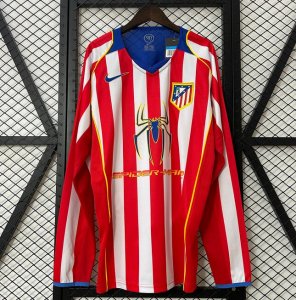 2004-05 Atletico Madrid Retro Long Sleeve Home Soccer Jersey Shirt