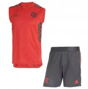 2021-22 Flamengo Men's Red Training Kits Vest Shirt with Shorts