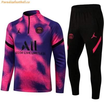 2021-22 PSG Jordan Purple Pink Training Suits Sweatshirt with Pants