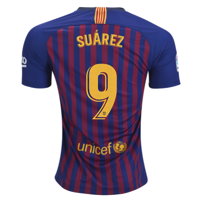 2018-19 Barcelona Home Soccer Jersey Suarez #9