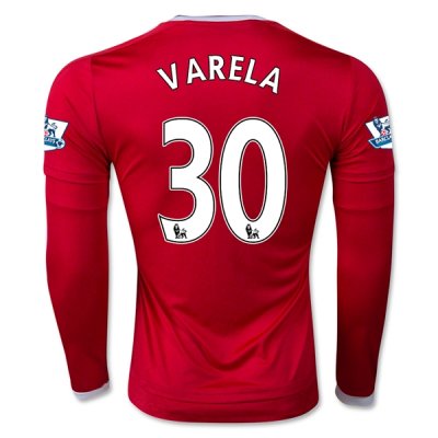 2015-16 Manchester United LS Home Soccer Jersey VARELA 30