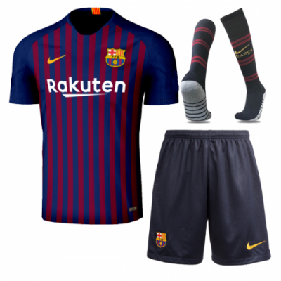 2018-19 Barcelona Home Soccer Jersey Kit (Shirt + Shorts + Socks)