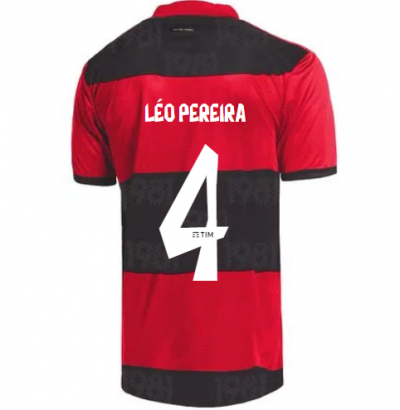 2021-22 Flamengo Home Soccer Jersey Shirt LÉO PEREIRA #4
