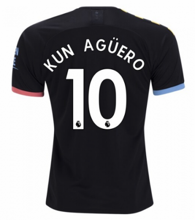 2019-20 Manchester City Away Soccer Jersey Shirt Kun Aguero #10
