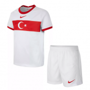 Kids Turkey 2020-2021 Euro Home Soccer Kits Shirt With Shorts