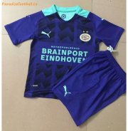 2021-22 PSV Eindhoven Kids Away Soccer Kits Shirt With Shorts