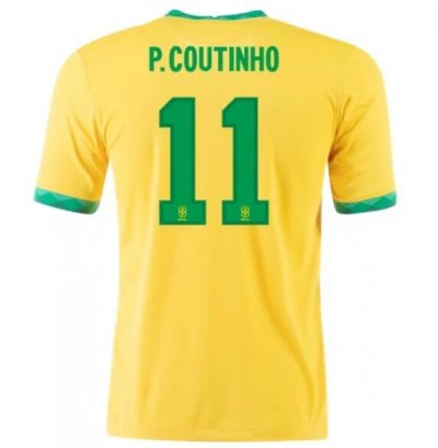 2020 Brazil Home Soccer Jersey Shirt PHILIPPE COUTINHO 11