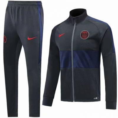 2019-20 PSG Black Blue Training Kit (Jacket Top+Trouser)