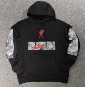 2022-23 Liverpool Black Hoodie Sweatshirt