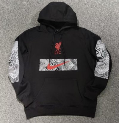 2022-23 Liverpool Black Hoodie Sweatshirt