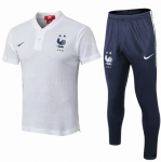 2019 France White Polo Kits Shirt + Pants