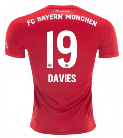 Alphonso Davies #19 2019-20 Bayern Munich Home Soccer Jersey Shirt
