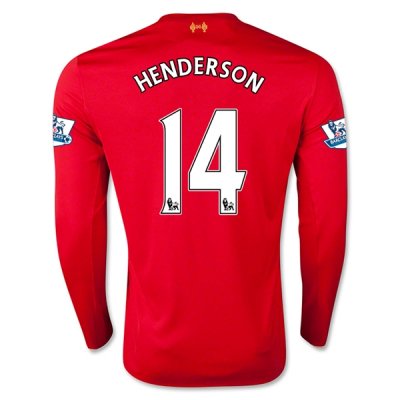 2015-16 Liverpool HENDERSON #14 LS Home Soccer Jersey
