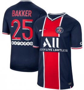 2020-21 PSG Home Soccer Jersey Shirt Bakker 25
