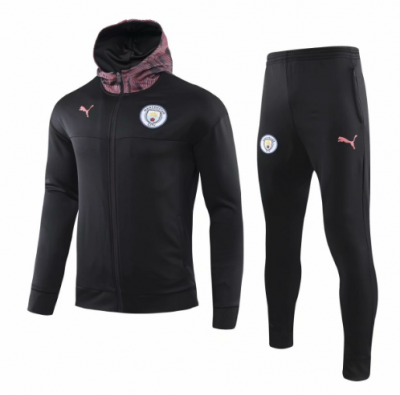 2019-20 Manchester City Black Training Suits (Hoodie Jacket+Pants)