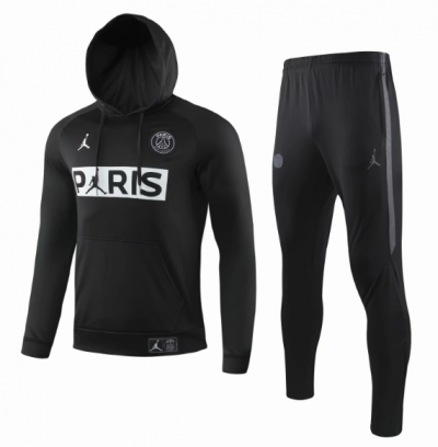2019-20 PSG Jordan Black Hoodie Sweat Top and Pants