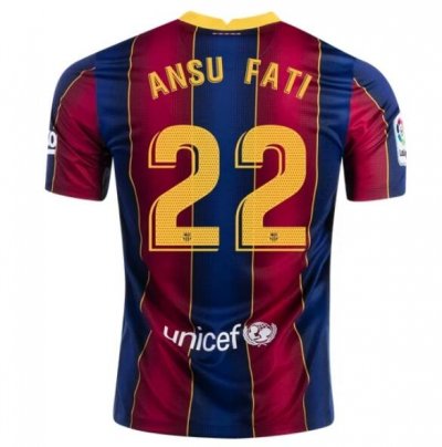 2020-21 Barcelona Home Soccer Jersey Shirt ANSU FATI #22