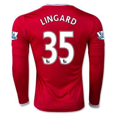 2015-16 Manchester United LS Home Soccer Jersey LINGARD 35