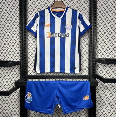 Kids Porto 2024-25 Home Soccer Kits Shirt With Shorts