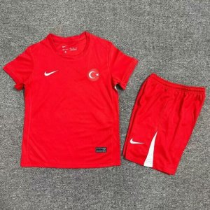 2024 Euro Cup Turkey Kids Away Soccer Kits Shirt With Shorts