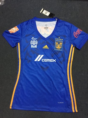 2017-18 Tigres Six Stars Blue Away Women Soccer Jersey