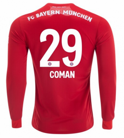 2019-20 Bayern Munich Long Sleeve Home Soccer Jersey Shirt Kingsley Coman #29