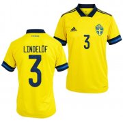 2020 EURO Sweden Home Soccer Jersey Shirt Victor Lindelof #3