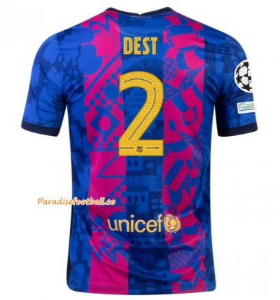 2021-22 Barcelona Third Away Soccer Jersey Shirt with SERGIÑO DEST 2 UCL printing