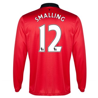 13-14 Manchester United #12 Smalling Home Long Sleeve Jersey Shirt