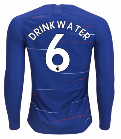 2018-19 Chelsea LS Home Soccer Jersey Shirt Drinkwater #6