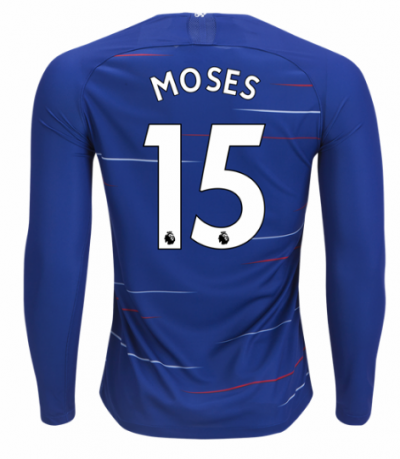 2018-19 Chelsea LS Home Soccer Jersey Shirt Victor Moses #15