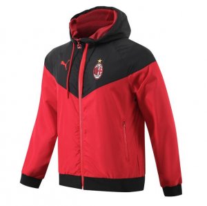 2023-24 AC Milan Red Black Windbreaker Trench Coat Jacket