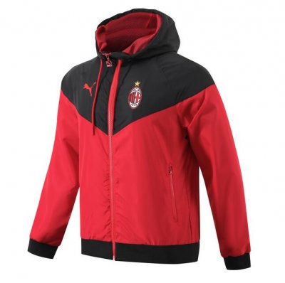 2023-24 AC Milan Red Black Windbreaker Trench Coat Jacket