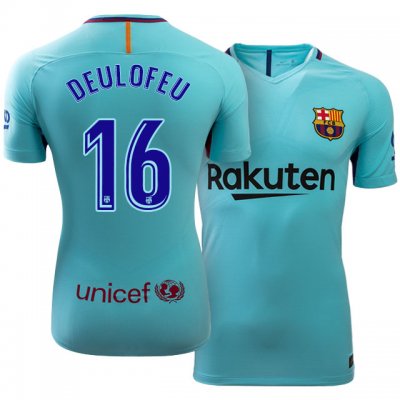 2017-18 Barcelona #16 Gerard Deulofeu Away Soccer Jersey