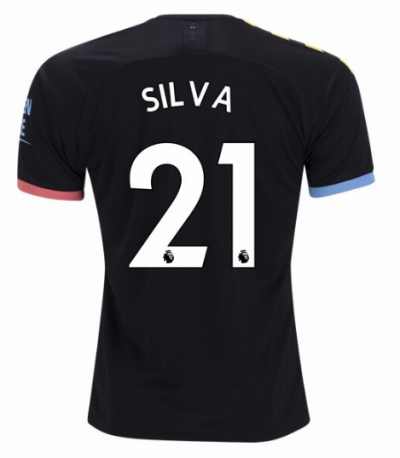 2019-20 Manchester City Away Soccer Jersey Shirt Silva #21