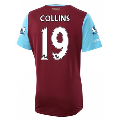 2015-16 West Ham COLLINS 19 Home Soccer Jersey