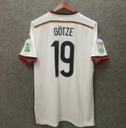 2014 World Cup Germany Retro Home Soccer Jersey Shirt #19 GOTZE