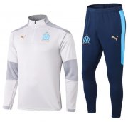 2020-21 Marseille Light Grey Training Kits Sweatshirt with Pants