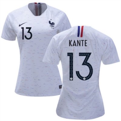 Women 2018 World Cup France Away Soccer Jersey Shirt N'Golo Kante #13