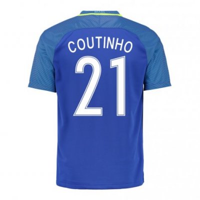 2016 Brazil Coutinho 21 Away Soccer Jersey