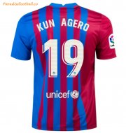 2021-22 Barcelona Home Soccer Jersey Shirt with SERGIO AGUERO 19 printing