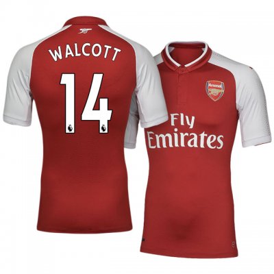 2017-18 Arsenal #14 Theo Walcott Home Soccer Jersey